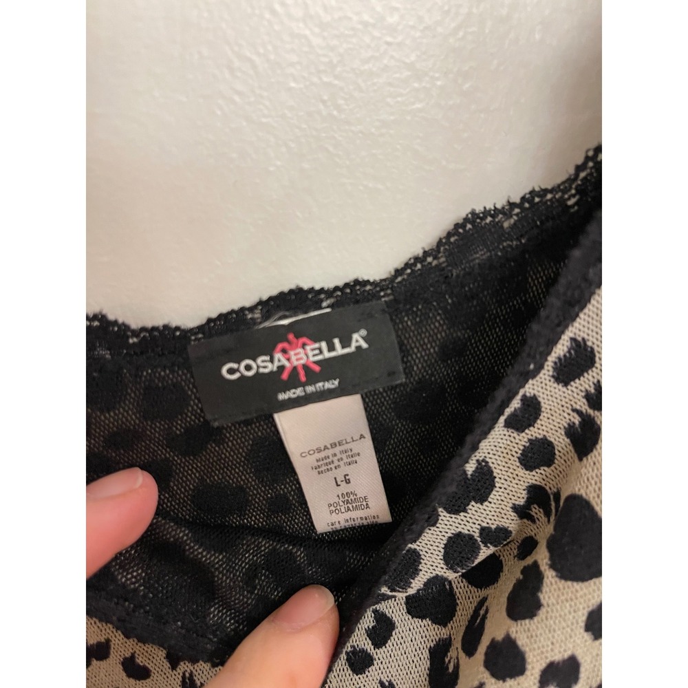 Vintage Y2K Cosa Bella Animal Print Lace Tank Top Mobwife Club Summer Euro - Picture 2 of 3